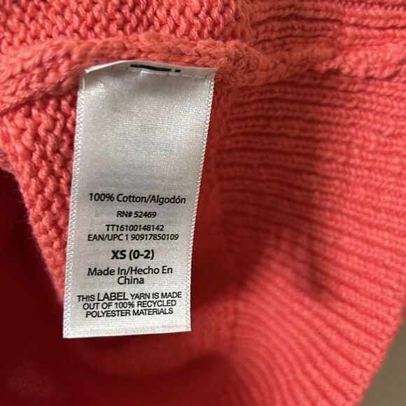 Time and Tru CoralCotton Button Down Cardigan (Size XS) - Picture 7 of 7